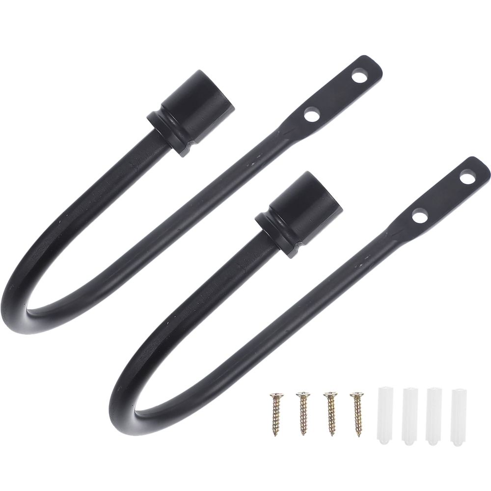 2-Pack Metal Wall Curtain Holders, Easy to Install Drapery Hooks for Window Curtains and Drapes