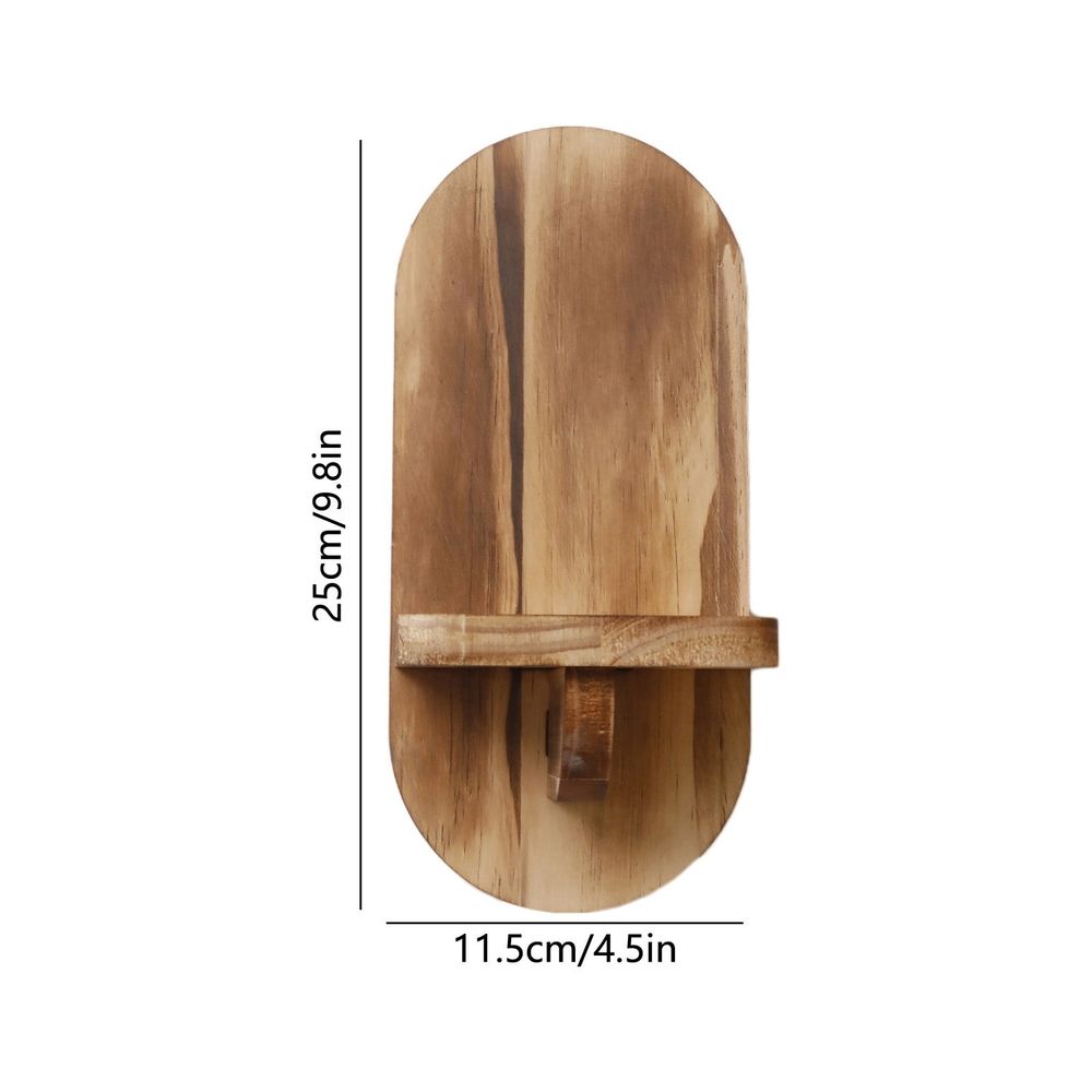 Wooden Floating Shelf with Wall Mounted Board | Decorative Storage Shelf for Bedroom, Living Room, Bathroom | Brown Wood Wall Shelf | 1 Piece