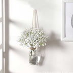 4 Pcs Artificial Baby Breath Flowers Fake Gypsophila Bouquet - Plastic Faux Floral Stems for Vase - Home Wedding Party Table Centerpiece Arch Decor Craft Supply Set of 4