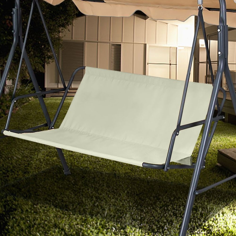 Outdoor Patio Chair Seat Replacement Cover 600D Thickened Oxford Cloth Slipcover for Metal Frame Chairs 2 or 3 Seat Cushion Protector for Garden Lawn Furniture Set of 1