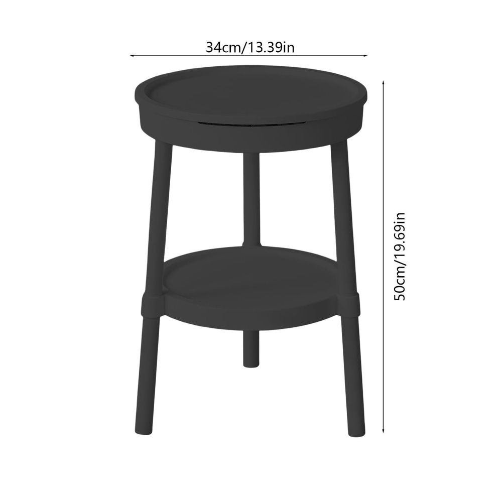 Small Side Table with Drawer and Shelf - Multifunctional Bedside Table with Storage - Nightstand Desk for Living Room Bedroom Office - Portable End Table Plastic 13.78x13.78x20.47in