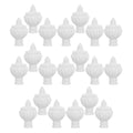 20Pcs White Plastic Curtain Rod Finials Decorative End Caps for Window Curtains