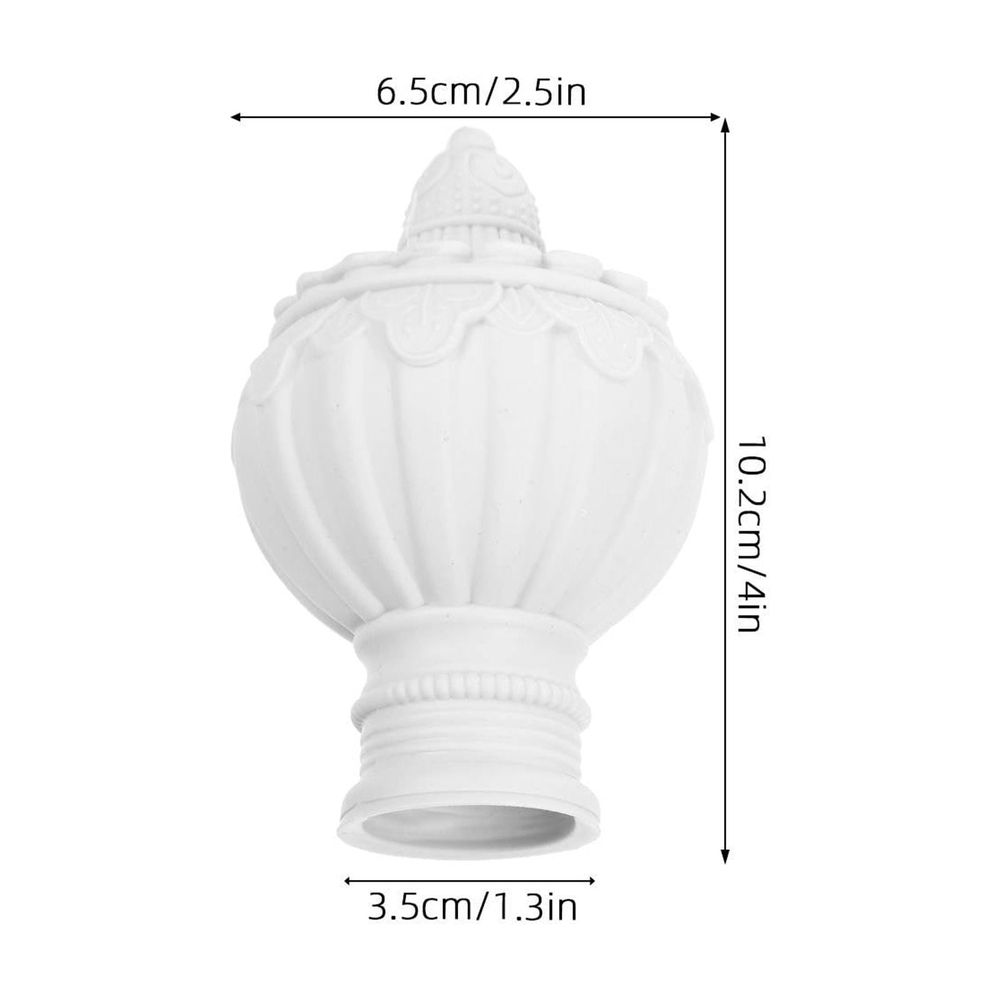 20Pcs White Plastic Curtain Rod Finials Decorative End Caps for Window Curtains