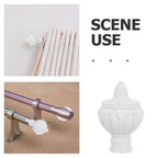 20Pcs White Plastic Curtain Rod Finials Decorative End Caps for Window Curtains