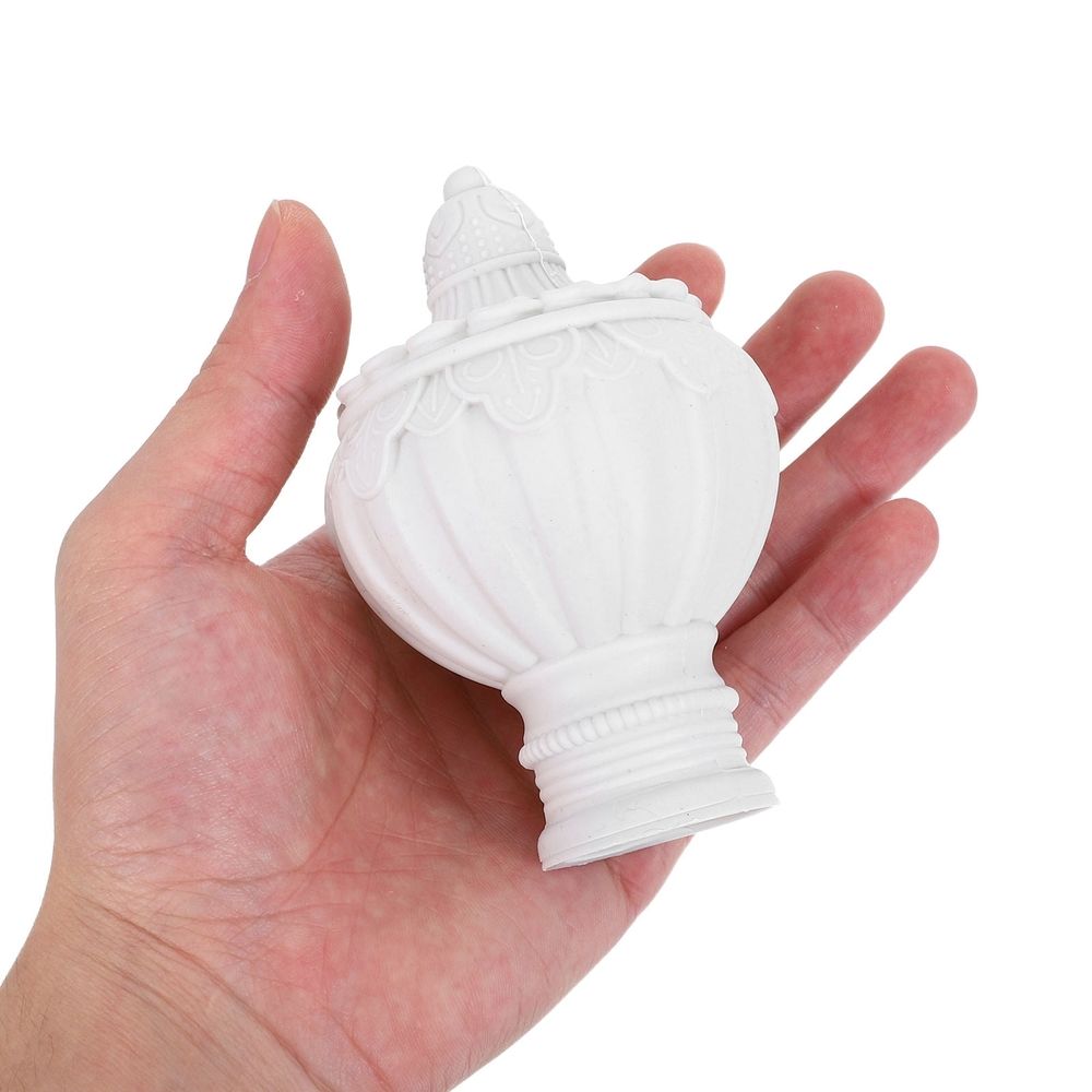 20Pcs White Plastic Curtain Rod Finials Decorative End Caps for Window Curtains