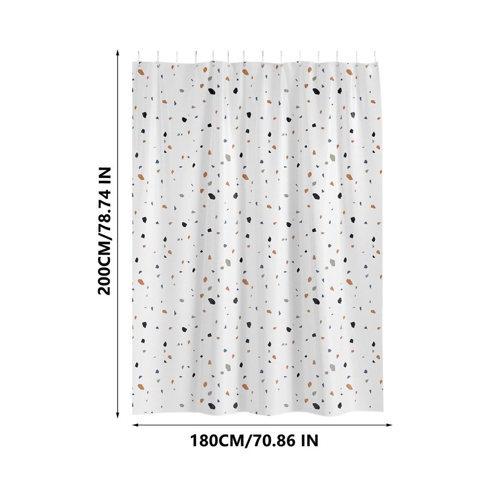 Waterproof Bathroom Shower Curtain with Sheer Window, 180x200cm Floral Pattern No Hook Installation, Mold Resistant Fabric for Toilet and Shower Partition, Modern Home Decor