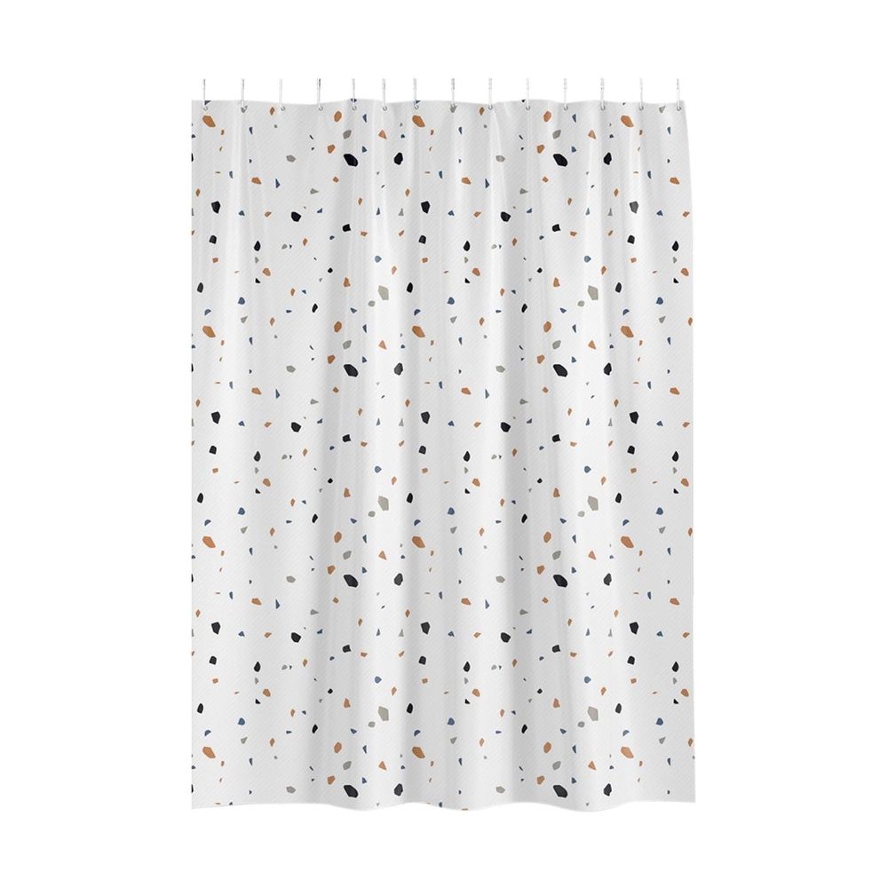 Waterproof Bathroom Shower Curtain with Sheer Window, 180x200cm Floral Pattern No Hook Installation, Mold Resistant Fabric for Toilet and Shower Partition, Modern Home Decor