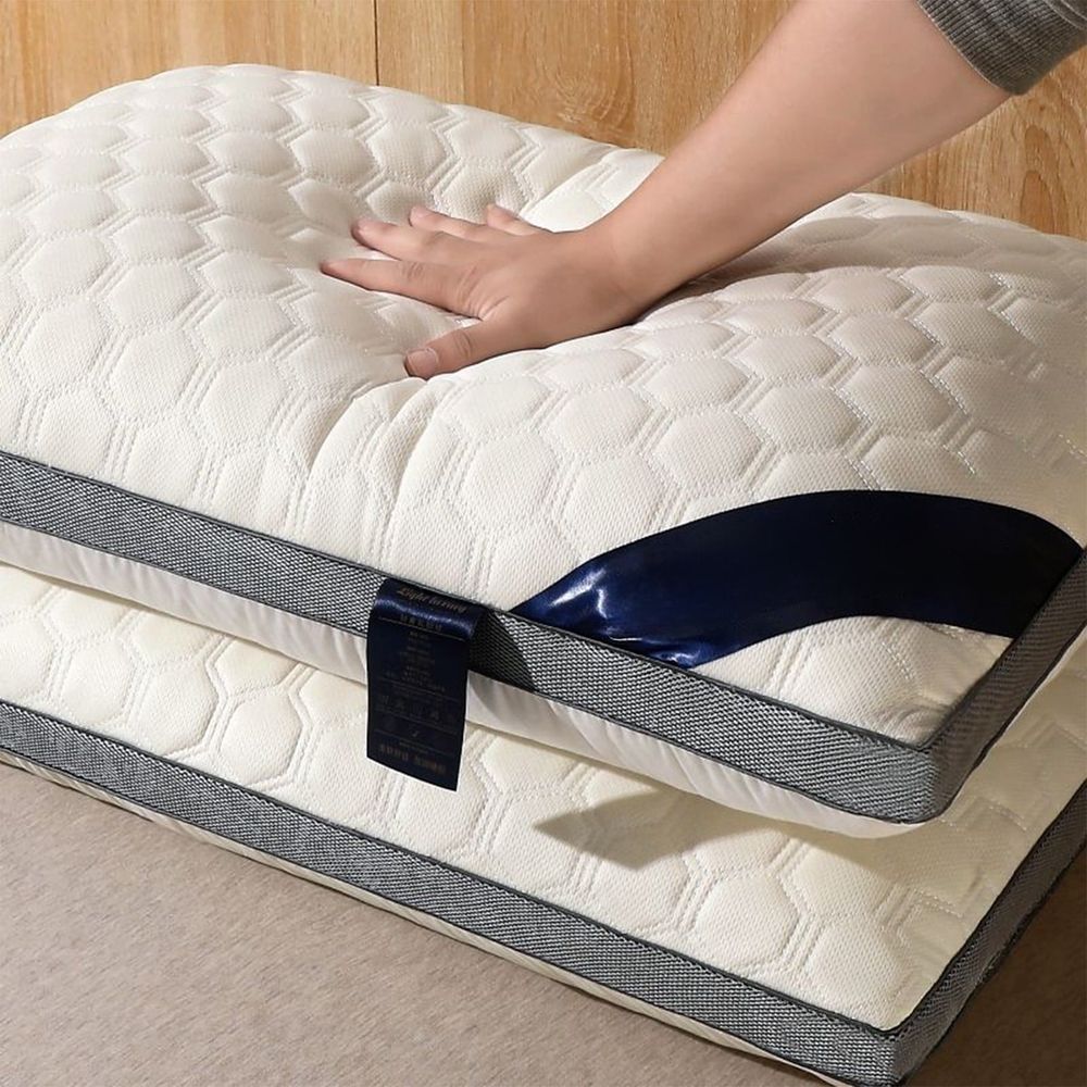Standard Size Soft Bed Pillow, 17x27 Inch Sponge Fill for Sleeping Side Back Stomach, Ergonomic Support Pillow