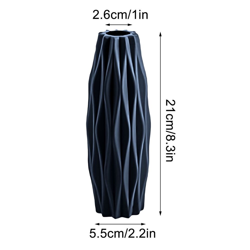 Unbreakable Imitation Ceramic Vase Shatterproof Plastic Flower Vase for Living Room Decor Hydroponic Plants Wedding Centerpiece, 10 Inch