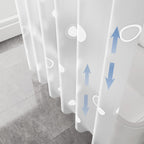 EVA Shower Curtain Liner with Weighted Hem | Waterproof No-Drill Design | Includes Hooks | Multiple Sizes 80x180cm to 200x120cm | White Bathroom Shower Curtain