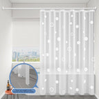 EVA Shower Curtain Liner with Weighted Hem | Waterproof No-Drill Design | Includes Hooks | Multiple Sizes 80x180cm to 200x120cm | White Bathroom Shower Curtain