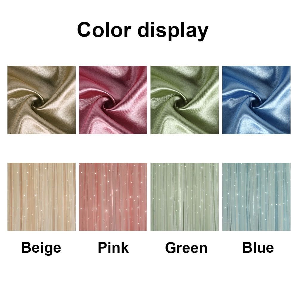 2pcs Blackout Curtains Double Layer Openwork Stars Curtain Nordic Style Romantic Decorative Window Voile Curtains(Pink)