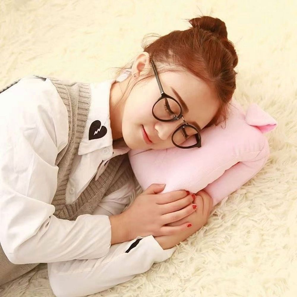 2X Kids Cute Gift Winter Cartoon Plush Hand Pillow Hand Warmer, Weak Class 1 Arm Pillow, Travel Necessities Desk Nap