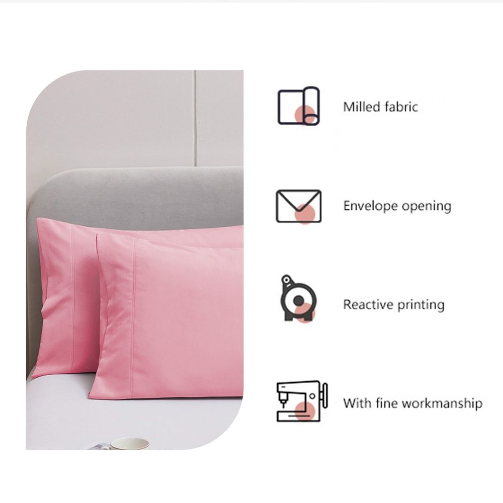 Pillow Cases 20x36 Set of 2 - Envelope Closure Pillow Covers - Soft Brushed Microfiber Polyester Fabric - Shrinkage & Fade Resistant Pillowcases for Sleeping - Standard Queen Size Pillow Protectors
