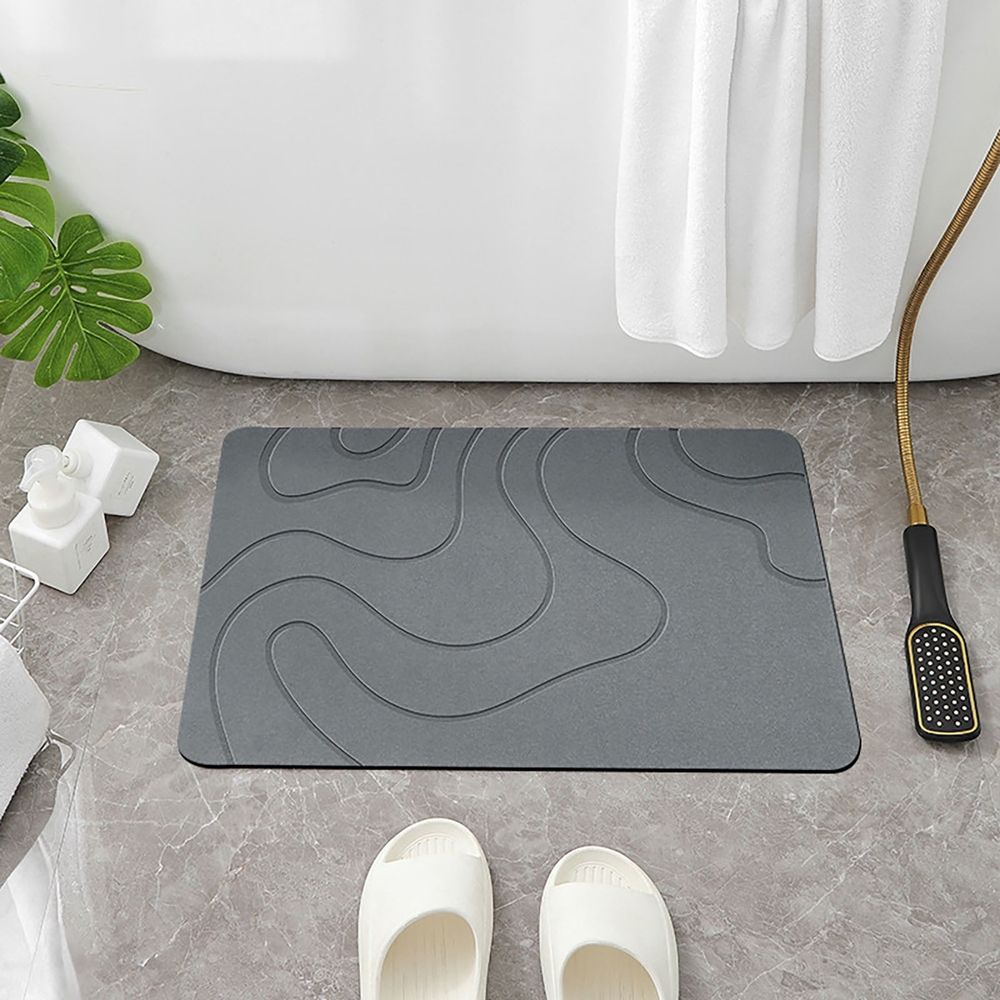 Diatomaceous Earth Bath Mat - Ultra Absorbent Stone Shower Mat, Quick-Drying & Non- Bathroom Rug - Natural Diatomite Floor Mat for Outside Shower