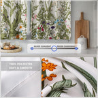 Flowers Floral Kitchen Curtains - Leaves Spring Botanical Small Short Tier Cafe Window Curtains for Bathroom Living RV Room Rod Pocket Window Drapes 36 Inch Length 2 Panels Set 28"x36