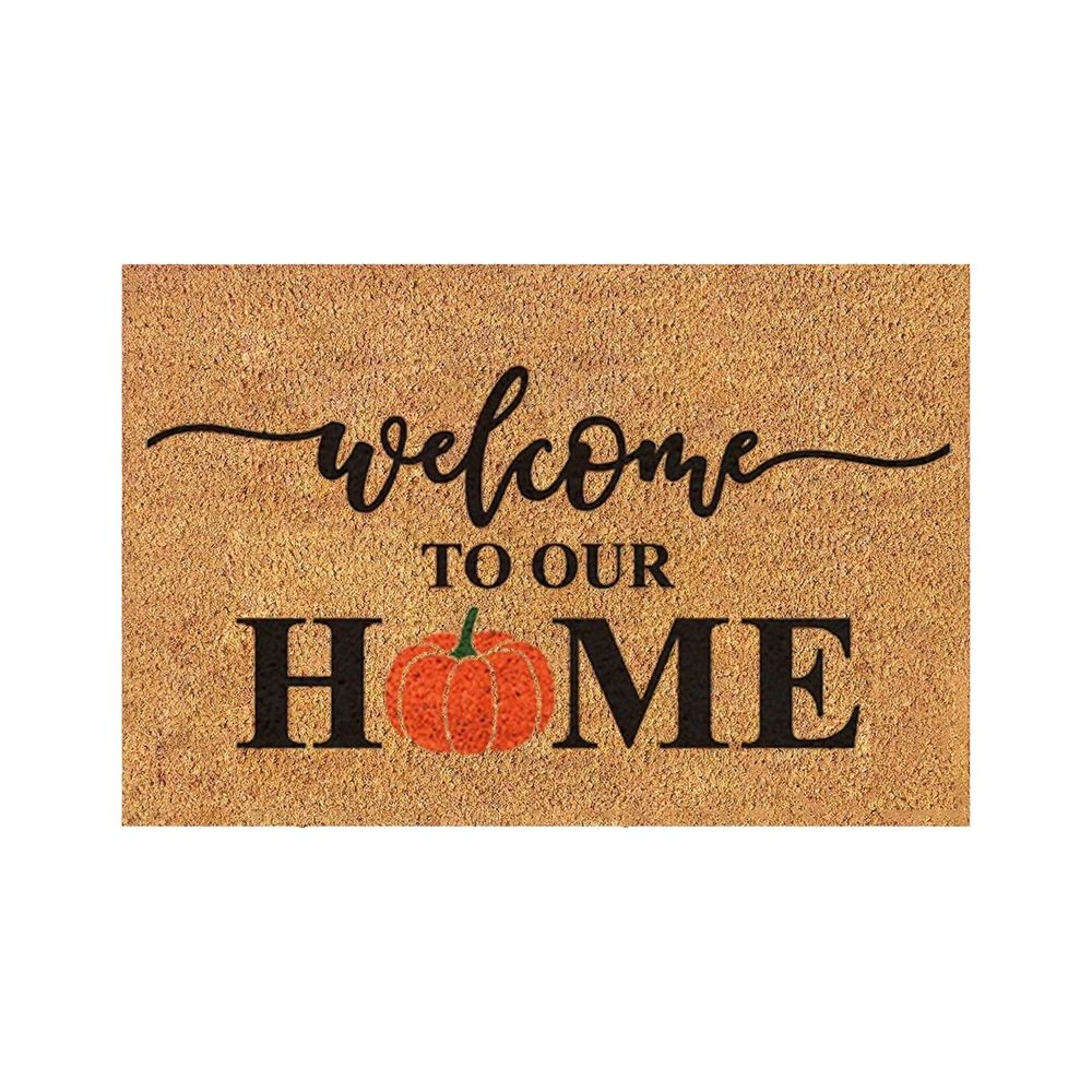 Doormat Welcome Pumpkins Door Mat Non-Slip Farmhouse Floor Mats Autumn Decorative Entrance Door Rugs for Halloween Thanksgiving Indoor Outdoor Bathroom Porch Decor, 15.7 x 23.6 Inch