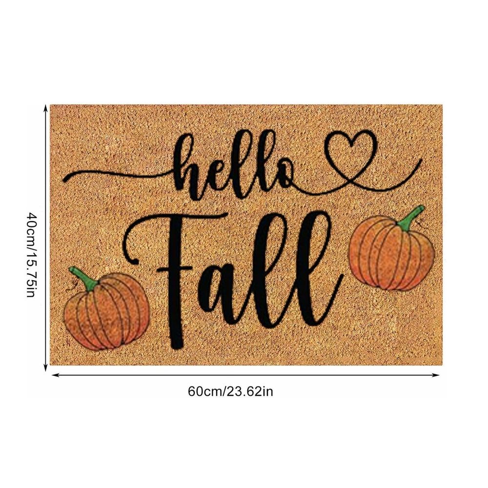 Doormat Welcome Pumpkins Door Mat Non-Slip Farmhouse Floor Mats Autumn Decorative Entrance Door Rugs for Halloween Thanksgiving Indoor Outdoor Bathroom Porch Decor, 15.7 x 23.6 Inch