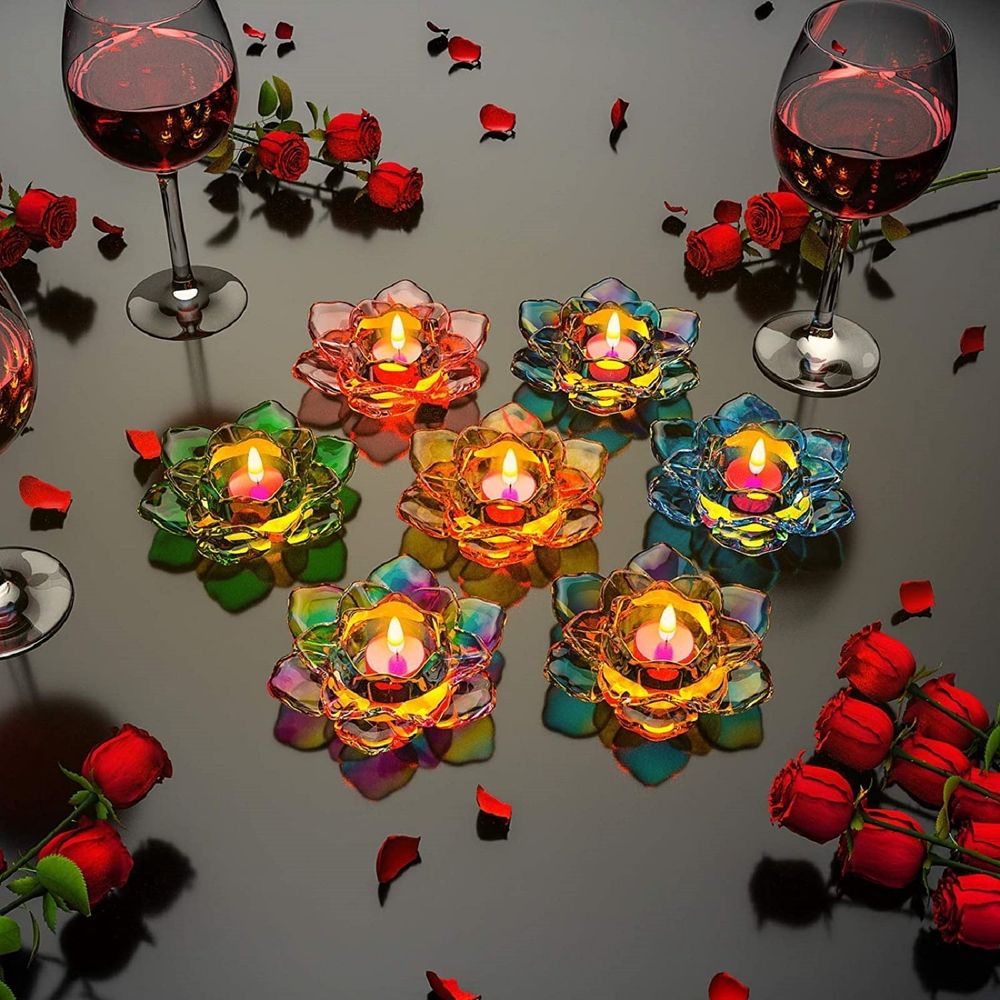 Lotus Tealight Candles Holders Resin Mold, Flower Candlestick Epoxy Silicone Resin Molds for DIY Jewelry Storage Box, Trinket Container, Home Table Decoration