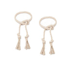 4PCS Rope Curtain Tiebacks, Natural Cotton Woven Curtain Holdback, Curtain Decorative Holdbacks for Village Rural Boho Style Drapery Tieback