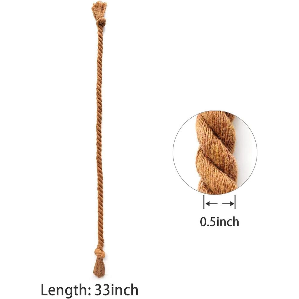 4PCS Rope Curtain Tiebacks, Natural Cotton Woven Curtain Holdback, Curtain Decorative Holdbacks for Village Rural Boho Style Drapery Tieback