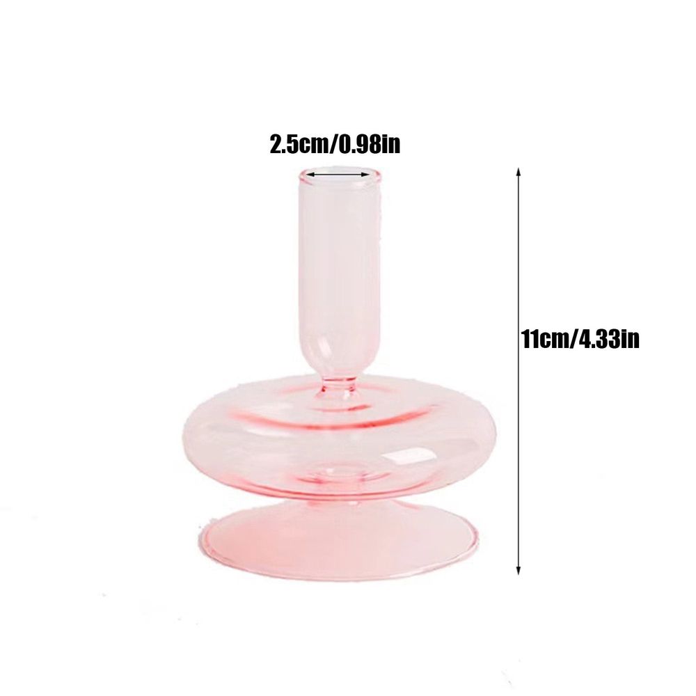 Glass Vase Candle Holder Decor Glass Vase for Centerpiece Modern Elegant Flower Vase Candle Holder for Wedding Home Decor Housewarming Gift Striped Base Purple