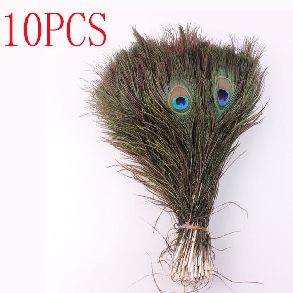 10Pcs Real Natural Peacock Plumes, 25-30Cm Large Eye Vase Diy Home Decor, 10-Piece, Peacock Plume, Diy Home Decor, Vase Decoration