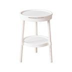 Multifunctional Side Table with Storage Shelf - Small Coffee Table with Study Desk Function for Living Room Bedroom - Compact Bedside Table with Shelf - Portable End Table for Small Spaces