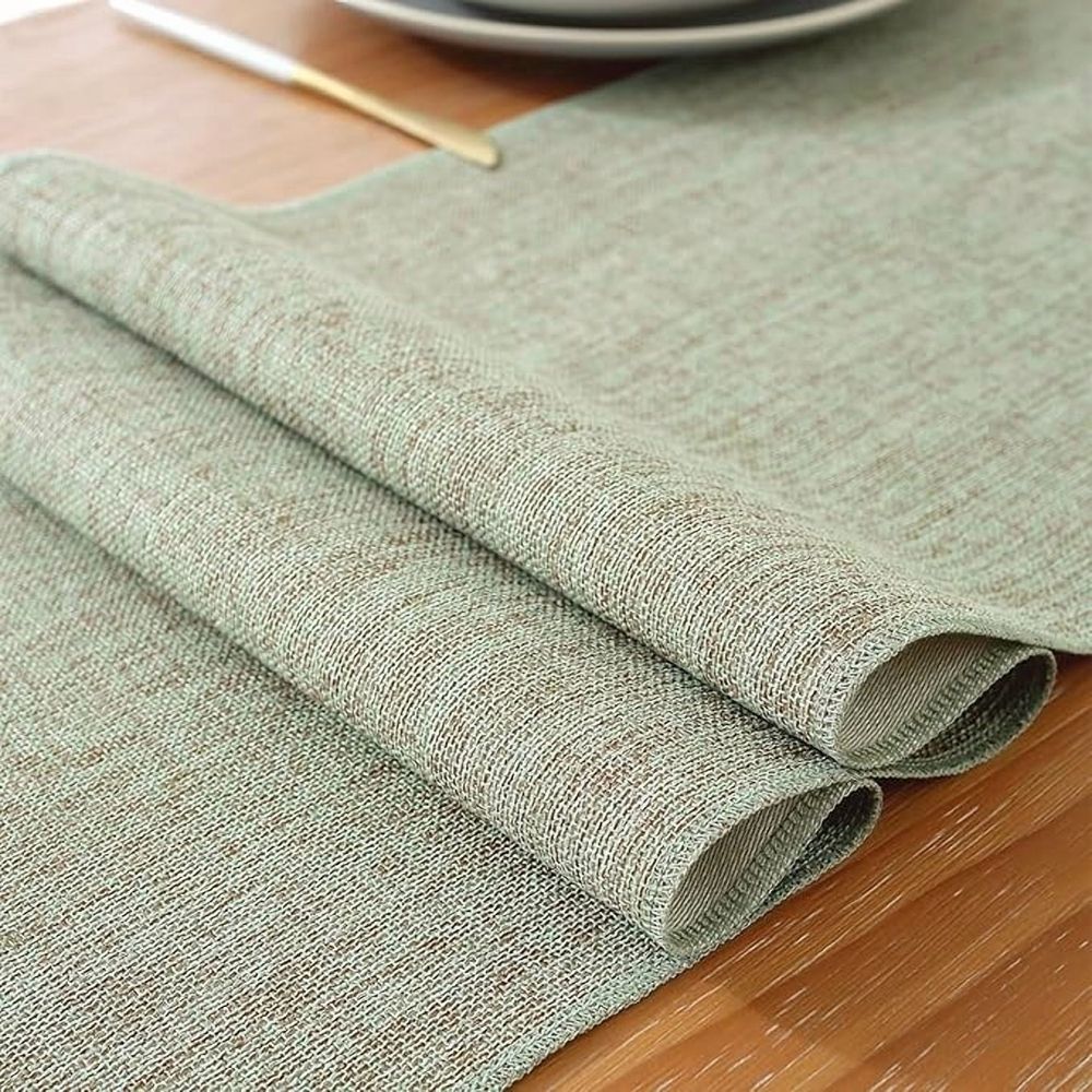 Natural Table Runners 72 Inches Long, Linen Style Rustic Farmhouse Table Runner, Woven Dining Table Runner, 13x72 Inches