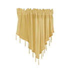 Semi Sheer Valance Curtains for Girls Room, Rod Pocket Beaded Trim Tassel Voile Window Valance Kids Room Decor Kitchen Curtains for Bathroom Cafe Nursery, Each W51 x L24 Inch