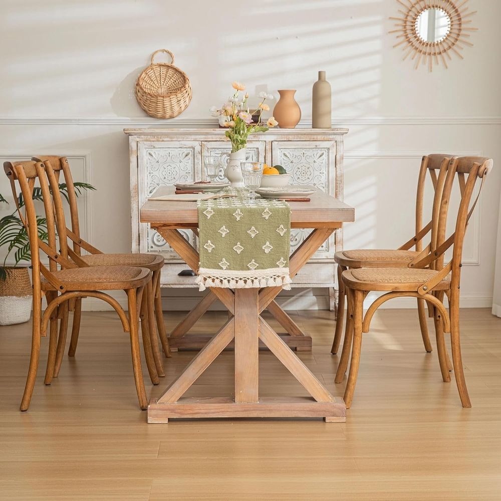 Tassels, Spring Summer Kitchen Dining Table Decoration for Indoor Outdoor Home Farmhouse Decor 13X72 inches