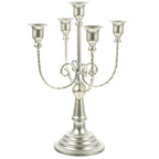 Plated Multi-Branch Iron Candlestick Holder, European Style Decorative Candle Stand for Tabletop Decor