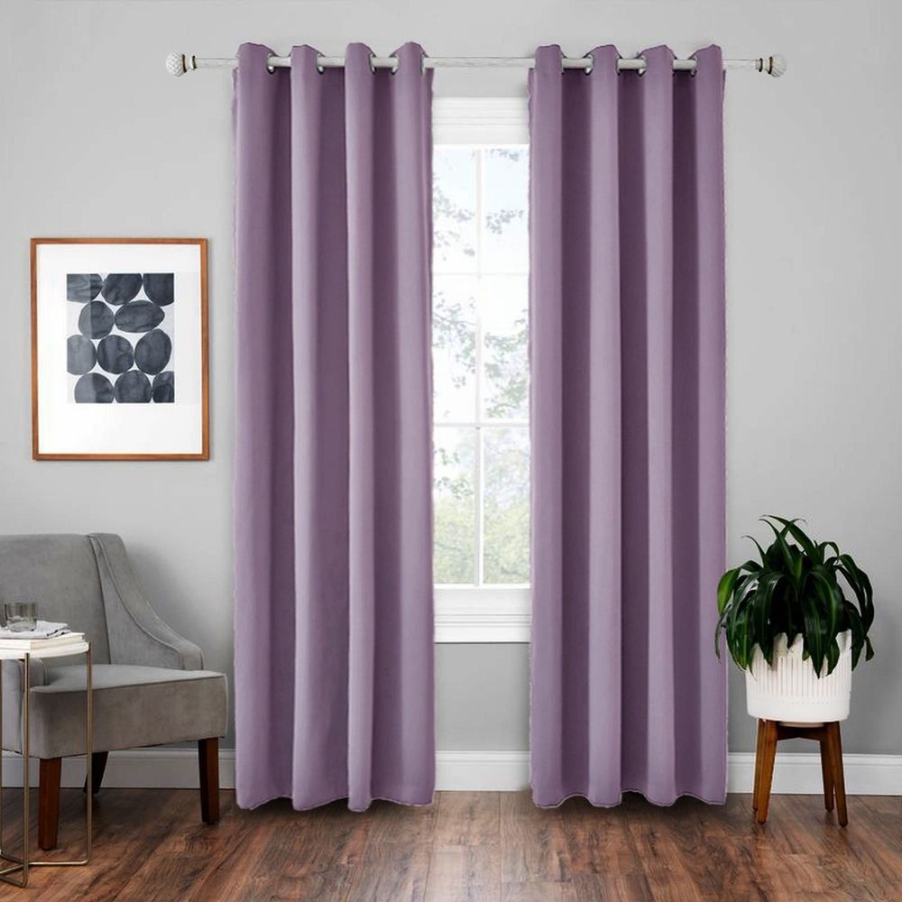 2X Curtains Darkening Thermal Insulated Curtain Panels for Living Room Blue Color Shower Curtain Set Bath Partition Curtain No Drilling 132Cm*114Cm(52*45In) Curtain