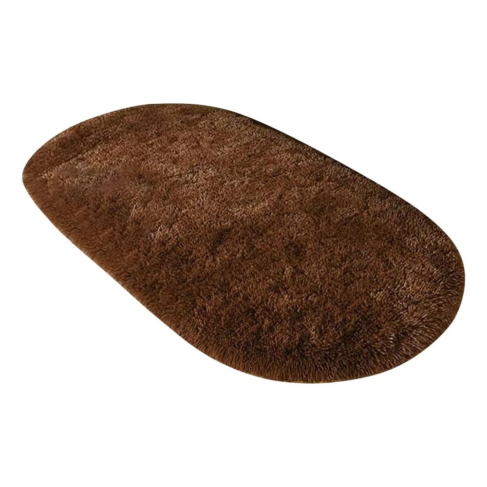 1X Carpet 80X160Cm Soft Oval Rugs Plush Modern Area Rug Shaggy Furry Carpet for Living Room Home Decor Play Mat 2.6'X5.3' Coffee Carpet