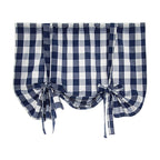1*Curtain Blue and White Check Up Curtains Farmhouse Thermal Insulated Window Adjustable Balloon Curtain for Small Window Curtain
