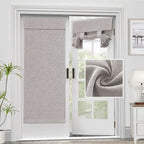 Adhesive Door Curtain*1 French Door Curtains Linen Textured Privacy Door Blinds Kitchen Window Curtains Darkening Curtains for Glass Door Tie Up Curtain