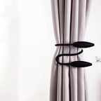 2Pcs Black Metal Curtain Tie Backs for Shower Curtains and Home Use