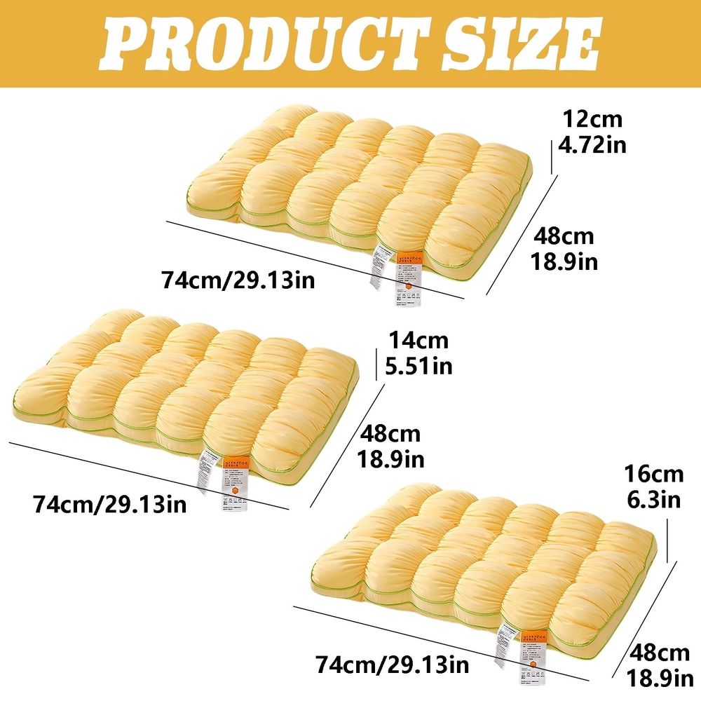 Pineapple Pillow, Cloud Bread Pillow Insert, 29x19x6.3 Inch Height Thick Support Bed Pillow, Fluffy Cloud Cushion, Ergonomic Neck Support Sleeping Pillow, Down Alternative Soft Pillow Core, Orange