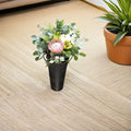 Decorative Rustic Vases Black Metal Flower Pot With Handle 4Set
