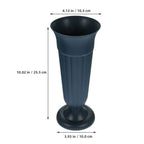 Set of 2 Dark Green Memorial Flower Vases 10x4.1x3.9in Durable PP for Cemetery Floral Arrangements
