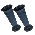 Set of 2 Dark Green Memorial Flower Vases 10x4.1x3.9in Durable PP for Cemetery Floral Arrangements