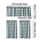 Curtain Set, Heat Insulating Kitchen Window Curtain, for Cafe Basement Bedroom Small Windows, Set of 3