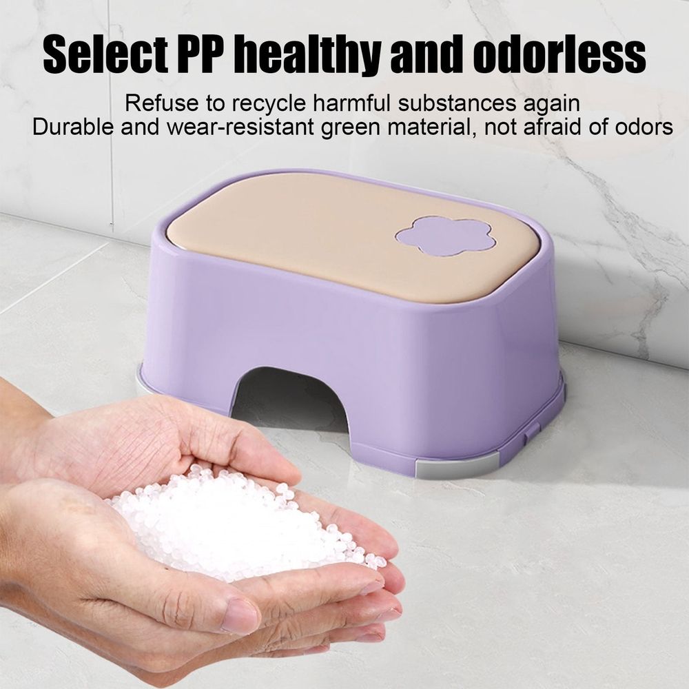 Kids Step Stool, Non-Slip Bathroom Stool for Children and Toddlers, Durable Plastic Step Stool with Skidproof Design for Brushing Teeth and Washing Face, Enhanced Load-Bearing for Home Use