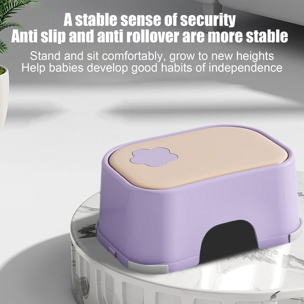 Kids Step Stool, Non-Slip Bathroom Stool for Children and Toddlers, Durable Plastic Step Stool with Skidproof Design for Brushing Teeth and Washing Face, Enhanced Load-Bearing for Home Use