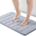 Memory Foam Bath Mat 17” x 24”,Water Absorbent Shower Mat,Thick Bath Rugs for Bathroom Non Slip with PVC Backing,Ultra Soft Bathroom Rugs for Floor & Tub,Grey