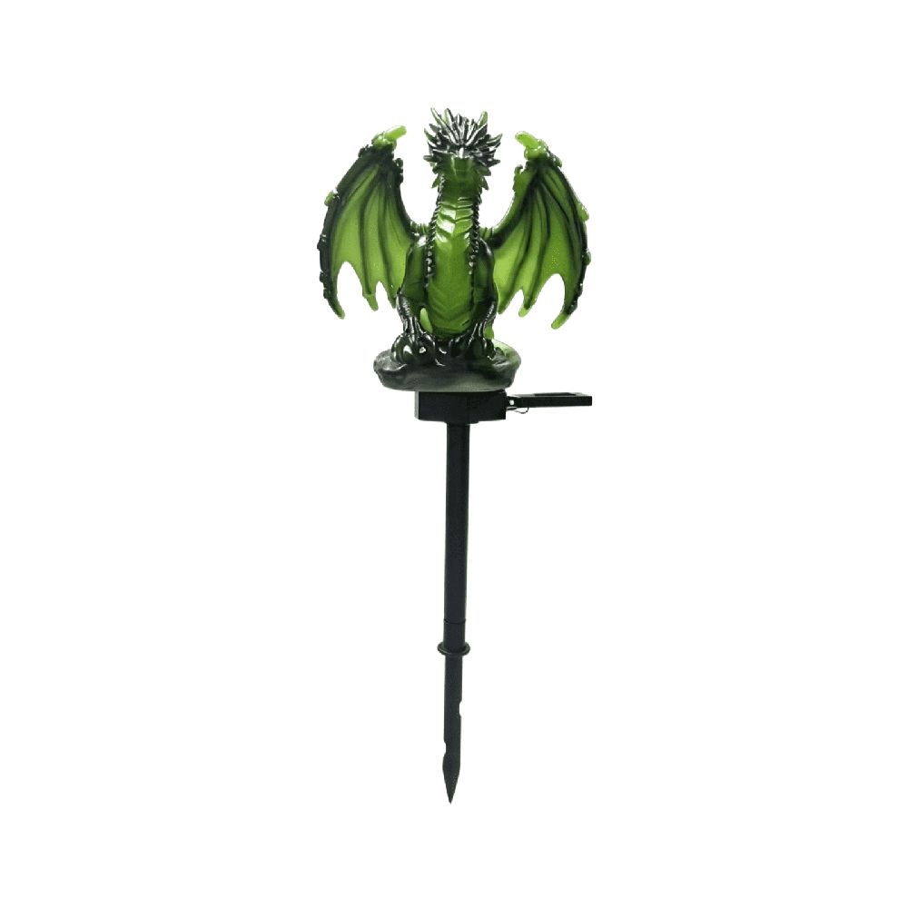 Green Resin Dragon Solar Garden Stake Light, Waterproof LED Solar‑Powered Pathway Figurine Lamp, Fantasy Dragon Lawn Ornament for Yard Patio Garden Halloween Outdoor Decor 1pcs