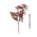 4 Pcs Artificial Fall Maple‑Hemp Leaf Stems, 31.5 Inch Faux Plastic Autumn Foliage Branches, Realistic Fake Leaf Sprigs for Vase Arrangement, Farmhouse Home Table Mantel Thanksgiving Decor