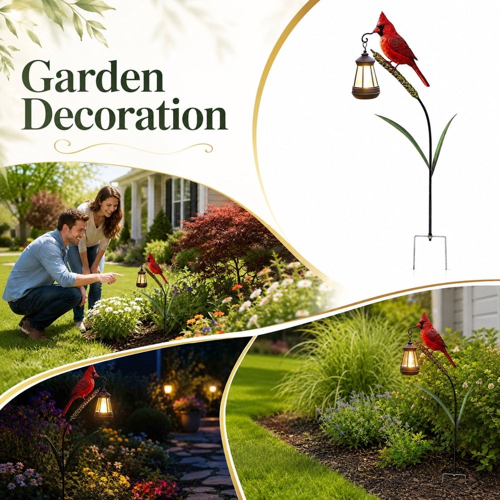 Clearance!Cardinal Solar Light—A Beautiful Garden Light that Feels Full of Life, Outdoor Stake Yard Decor, Red Bird Lantern,Warm Glow Lantern for Patio Lawn Porch