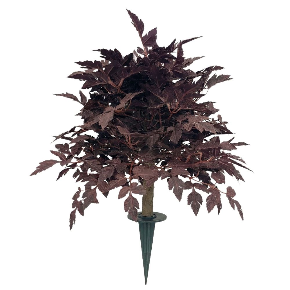 Dark Burgundy Fall Foliage Stems, 2 ft Artificial Cimicifuga Leaf Spray Branches, Plum Faux Leaf Branches for Vase, Autumn Halloween Thanksgiving Decor for Mantel, Entryway & Table Centerpiece
