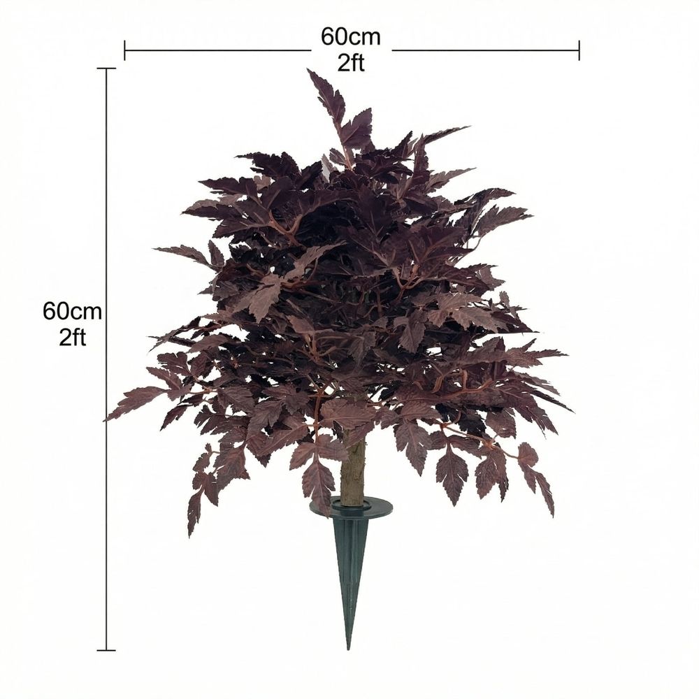 Dark Burgundy Fall Foliage Stems, 2 ft Artificial Cimicifuga Leaf Spray Branches, Plum Faux Leaf Branches for Vase, Autumn Halloween Thanksgiving Decor for Mantel, Entryway & Table Centerpiece